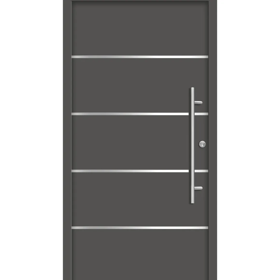 SplenDoor Premium-Haustür Passivedoor Visby RC2 energiesparend einbruchsicher anthrazit 100 x 200 cm rechts