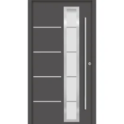 SplenDoor  Premium-Haustür Passivedoor Uppsala RC2 energiesparend einbruchsicher anthrazit 110 x 210 cm rechts