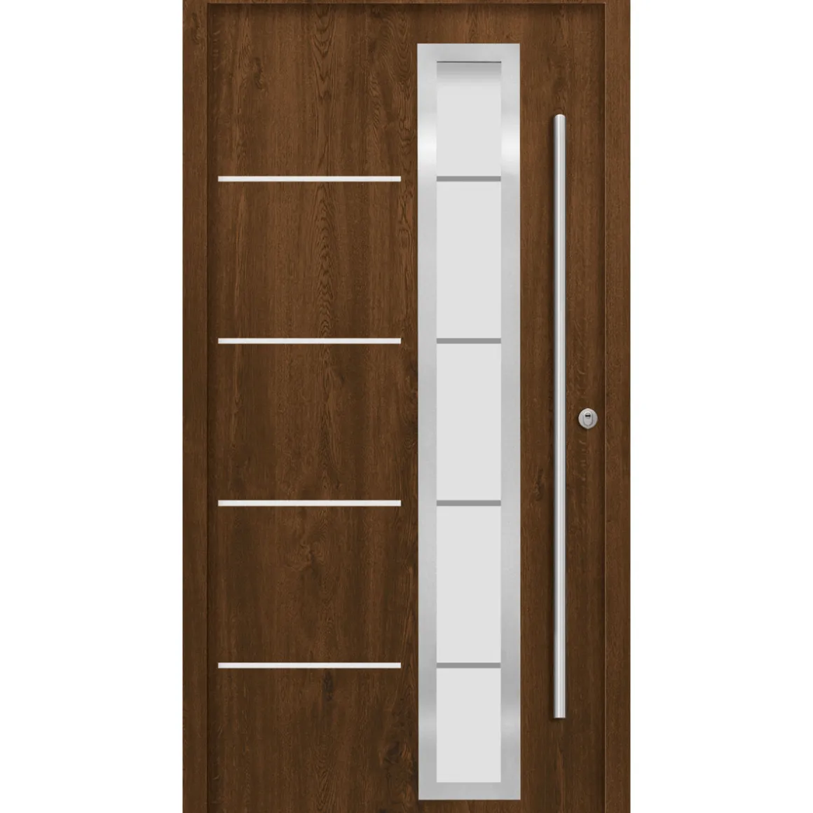 SplenDoor Premium-Haustür Passivedoor Uppsala RC2 energiesparend einbruchsicher nussbaum 110 x 210 cm rechts