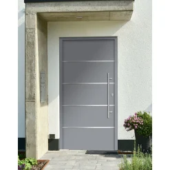 SplenDoor  Premium-Haustür Passivedoor Visby RC2 energiesparend einbruchsicher grau 100 x 200 cm rechts