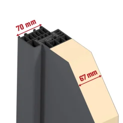 SplenDoor  Sicherheits-Nebeneingangstuer NS4 RC2 98x198 Anthrazit links