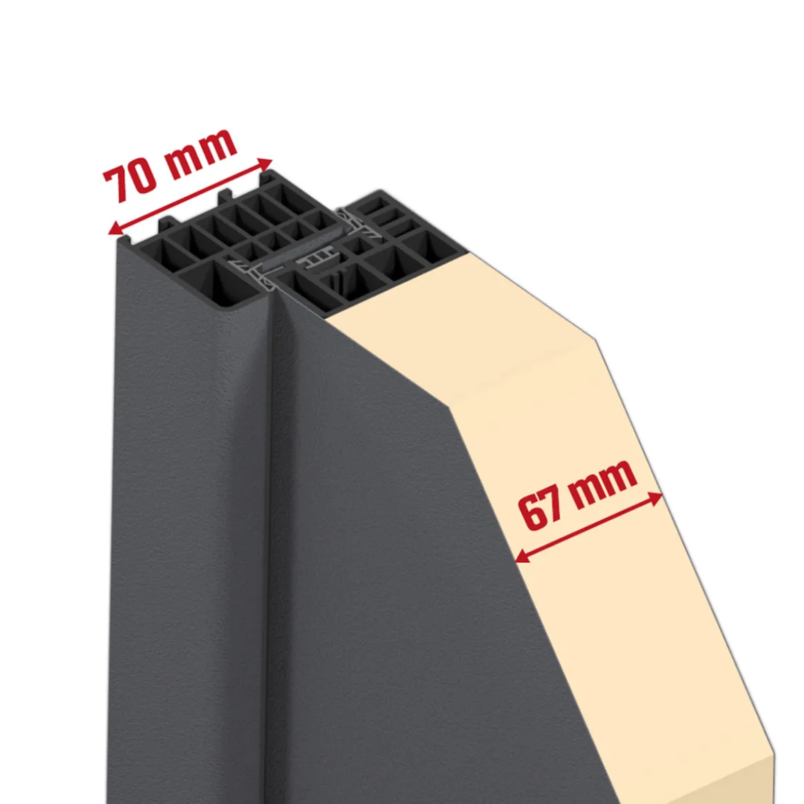 SplenDoor Sicherheits-Nebeneingangstuer NS4 RC2 88x198 Anthrazit links