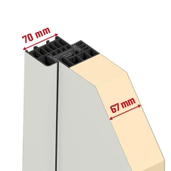 SplenDoor  Sicherheits-Nebeneingangstuer NS3 RC2 88x198 Weiss links