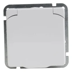 Steckdose mit Klappdeckel Montreal ultraweiß Serie 502