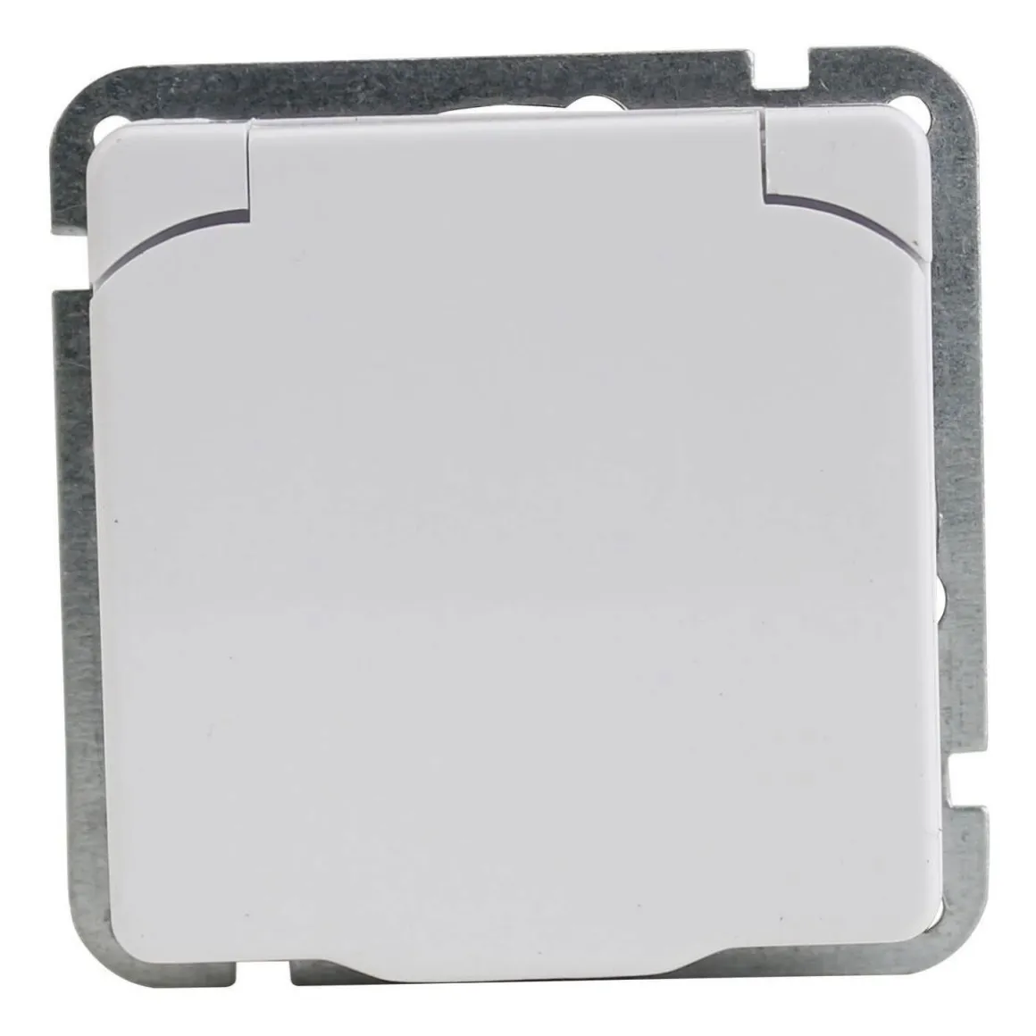 Steckdose mit Klappdeckel Montreal ultraweiß Serie 502