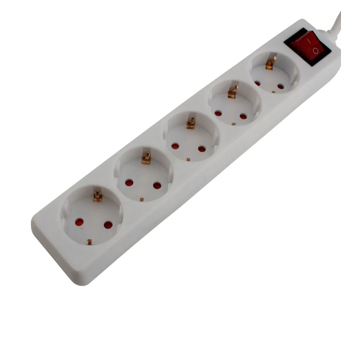 Steckdosenleiste mit Schalter 5-fach weiß