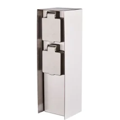 Steckdosensäule ORIO 2fach IP44 Eisen-gebürstet