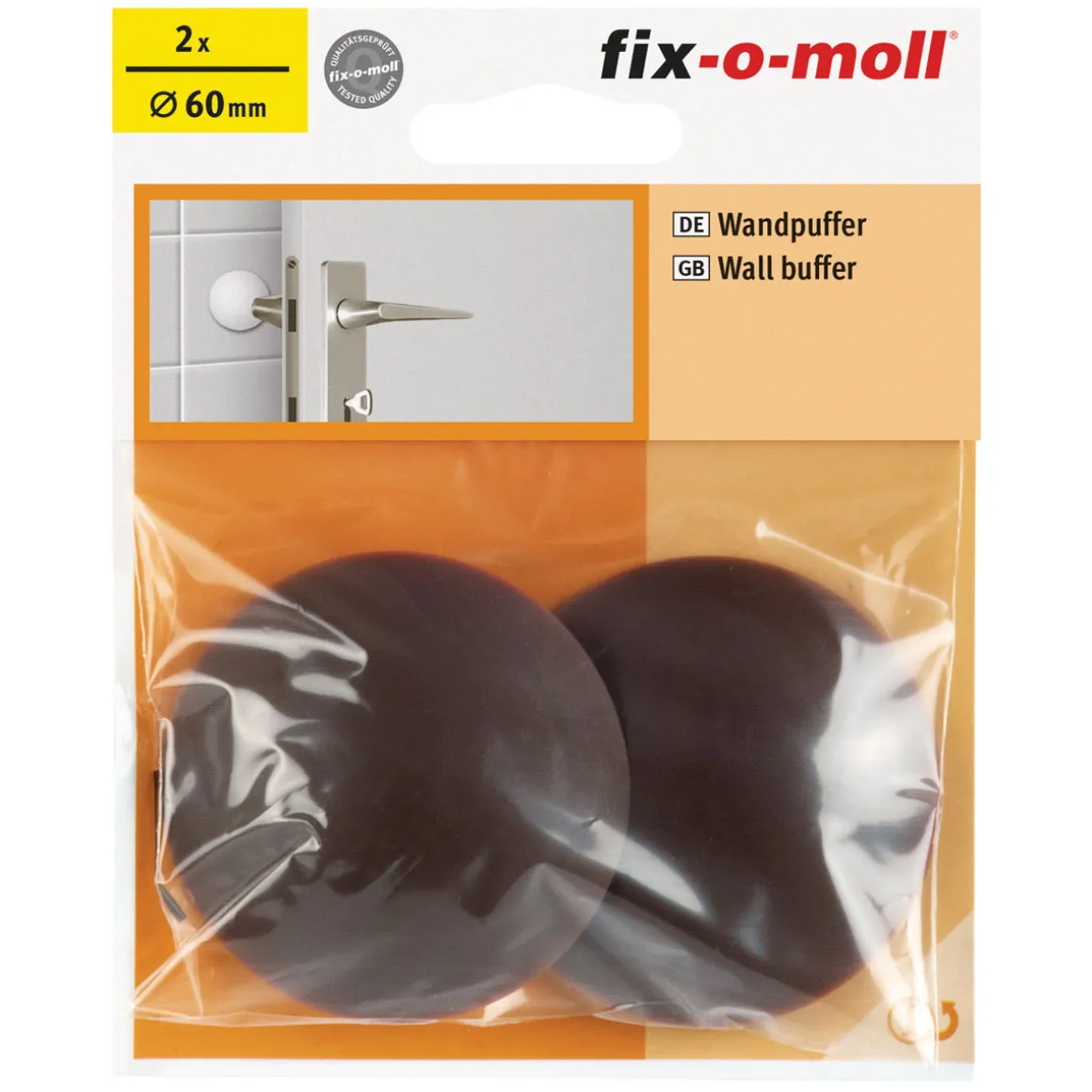 Suki Wandpuffer-Set mit Schrauben klebend 6 cm braun 2 Stück