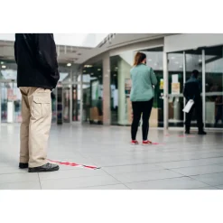 Tesa  Absperrband Abstand halten rot-weiß 50m x 50mm