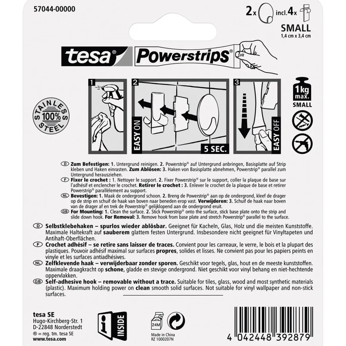 Tesa Haken Powerstrips Small Rund Metall