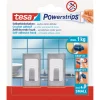 Tesa Haken Powertstripe Small Metallic Rechteck 2 Haken und 4 Strips