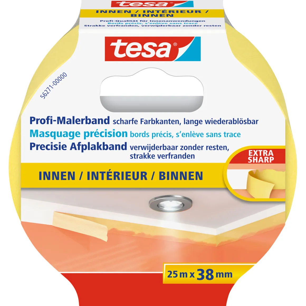 Tesa Maler-Krepp Precision Indoor 25 m x 38 mm