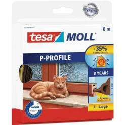 Tesa moll P-Profil 6mx9 mm 2-5 mm Large Braun
