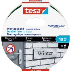 Tesa Montageband für Mauerwerk 5 m x 19 mm Traglast 10 kg