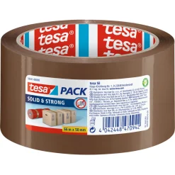 Tesa Paketband Solid und Strong 66m x 50 mm braun