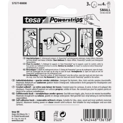 Tesa Powerstrips Haken Small rund weiß 3 Stück