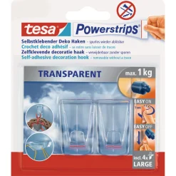 Tesa Powerstrips Klebehaken Transparent