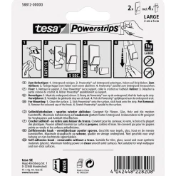Tesa Powerstrips transparent matt chrome