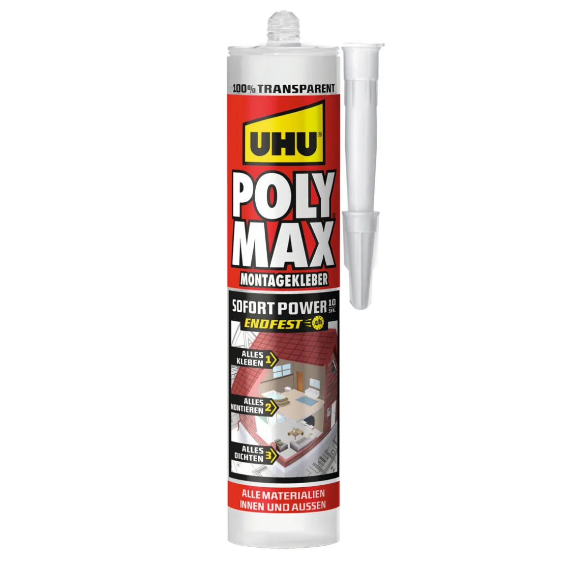 UHU  Montagekleber Poly Max Sofort Power transparent 300 g
