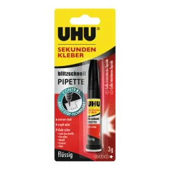 UHU  Sekundenkleber „blitzschnell flüssig“, 3 g