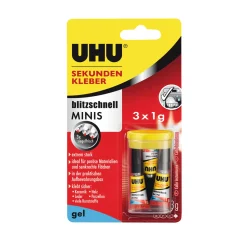 UHU  Sekundenkleber blitzschnell minis gel 3 x 1 g