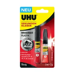 UHU  Sekundenkleber Plastik 2 g und 3 ml