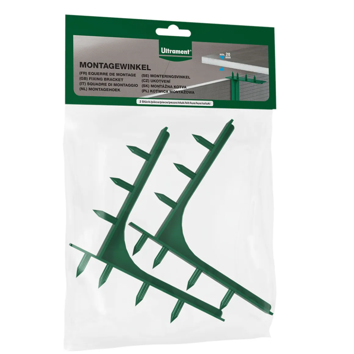 Ultrament Montagewinkel 2 St/Beutel zur Eckbefestigung von 2 Teilen