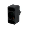Unitec Schuko-Eurosteckdose 1xS, 2xE schw.
