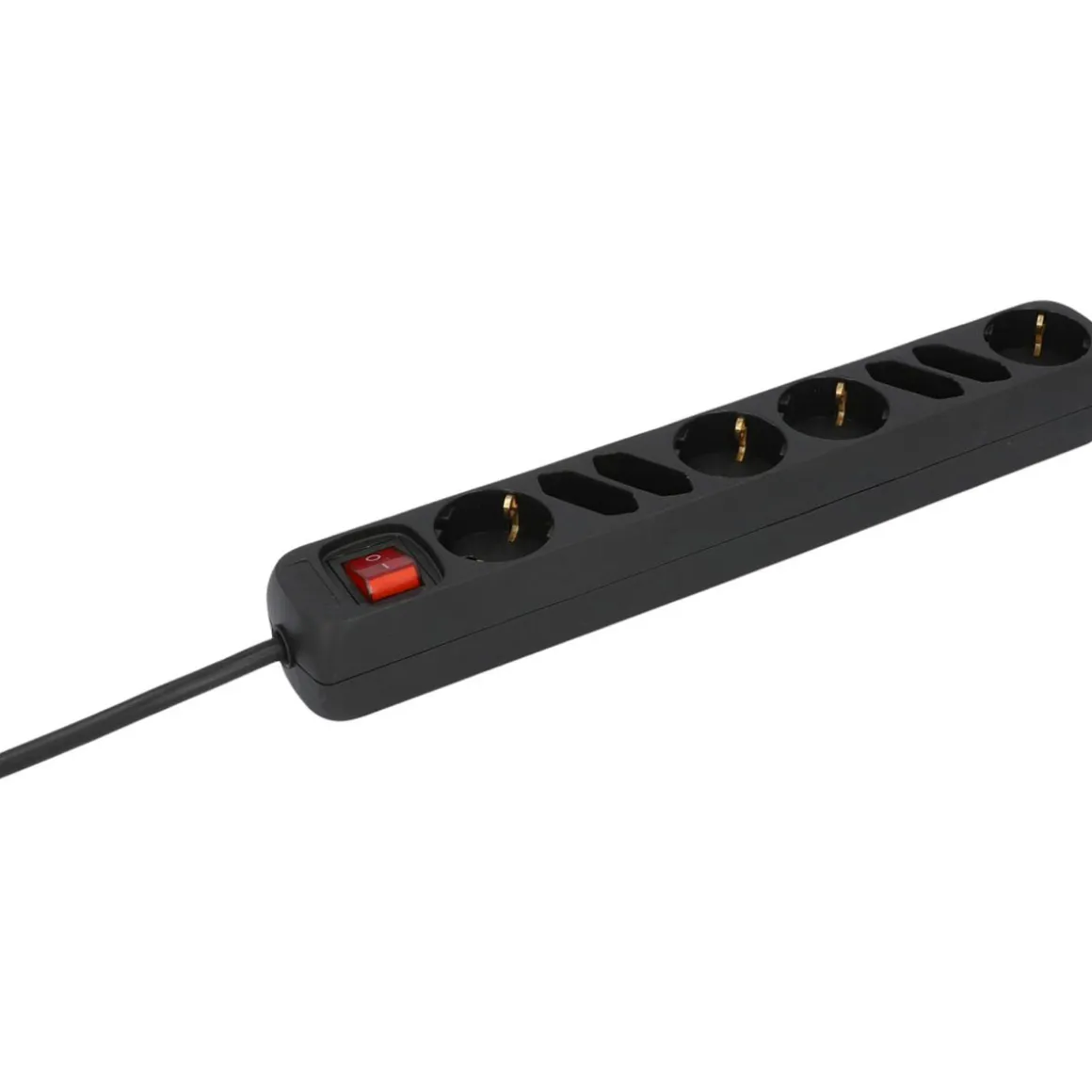 Unitec Steckdosenleiste 4+4f mit Schalter 1,4m sw