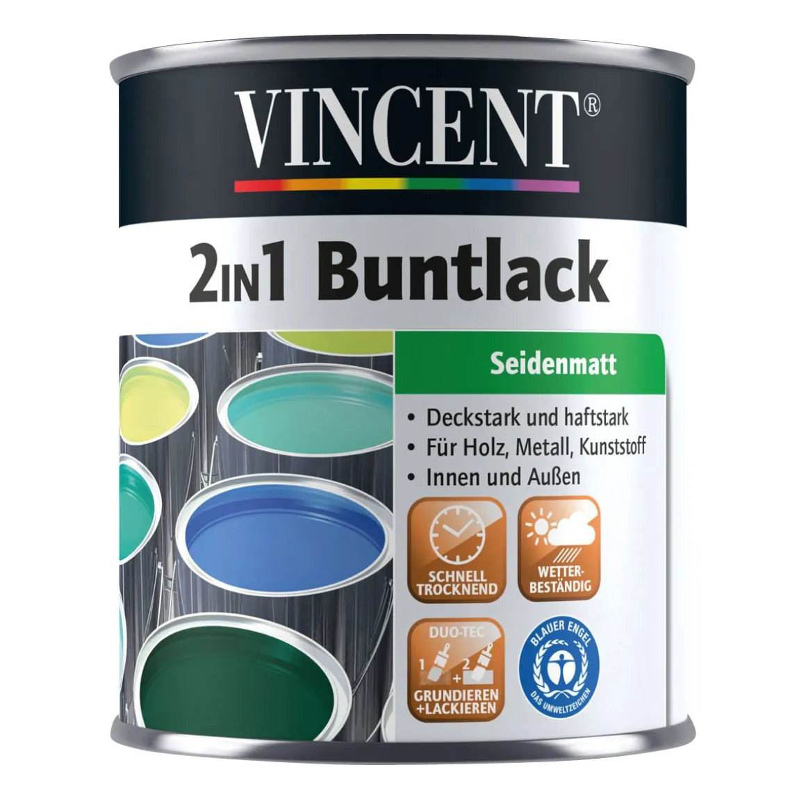 Vincent 2in1 Buntlack Laubgrün seidenmatt 750 ml