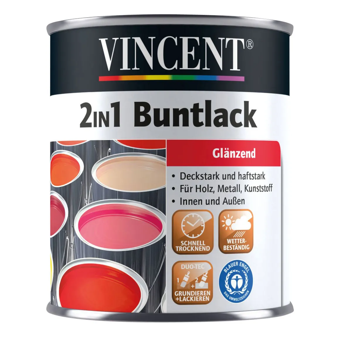 Vincent 2in1 Buntlack Moosgrün glänzend 125 ml