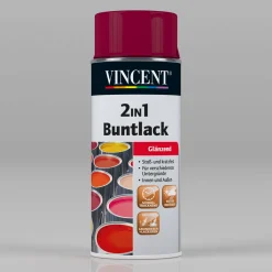 Vincent 2in1 Buntlack Spray Bordeauxrot glänzend 0,4 L