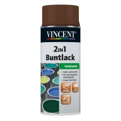 Vincent 2in1 Buntlack Spray Nussbraun seidenmatt 400 ml