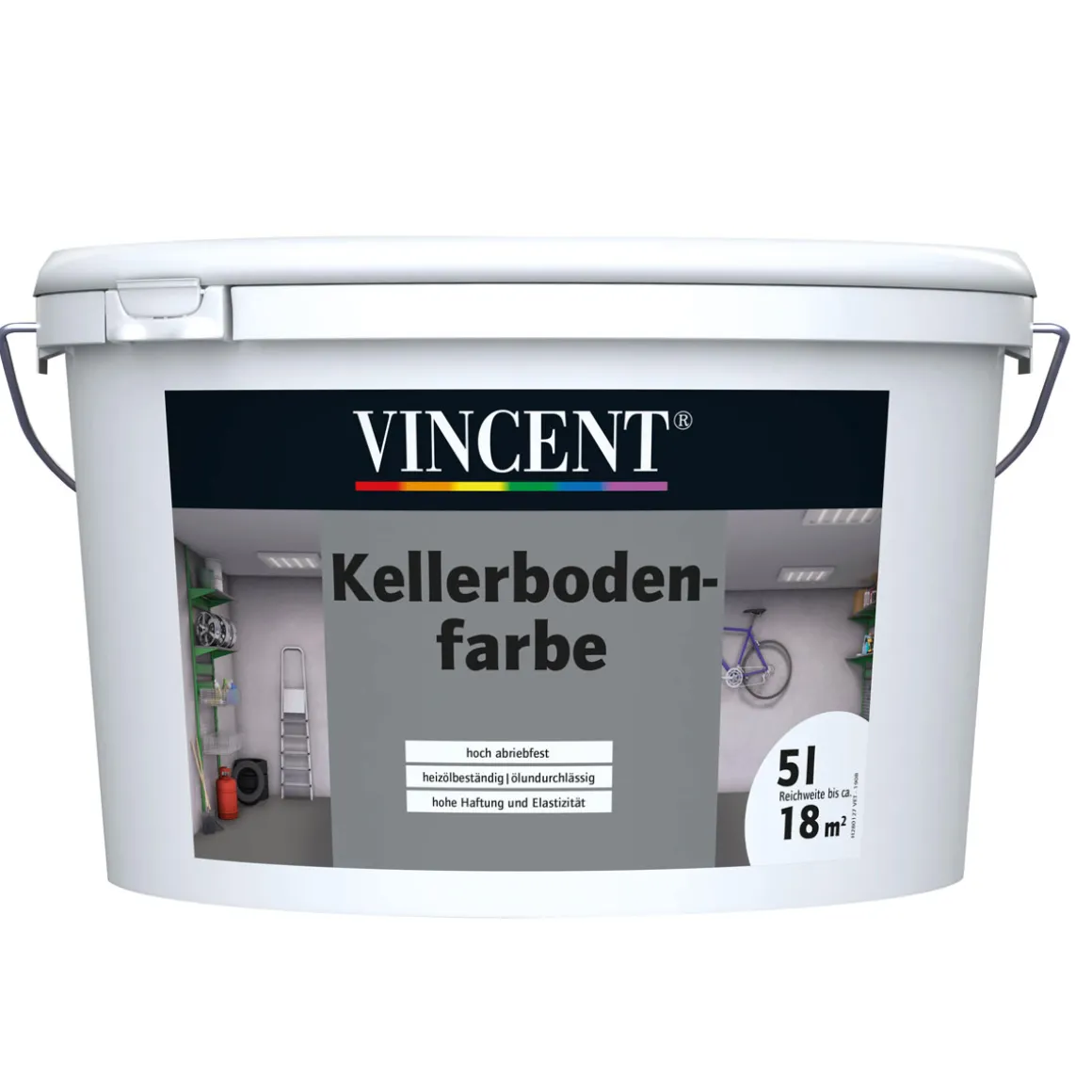 Vincent Kellerbodenfarbe Grau seidenmatt 5 L
