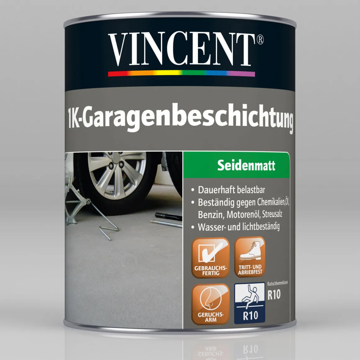 Vincent 1K-Garagen-Beschichtung Lichtgrau 2,5 L