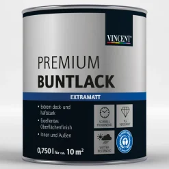 Vincent Premium Buntlack Platingrau extramatt 750 ml