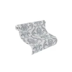 Vliestapete 10,05x0,53 m Ornament Silber