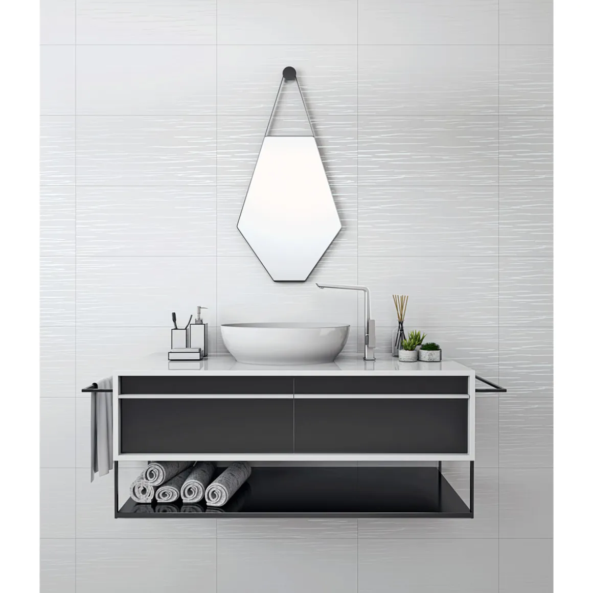 Wandfliese Appeal white satin 30 x 60 x 0,8 cm rektifiziert