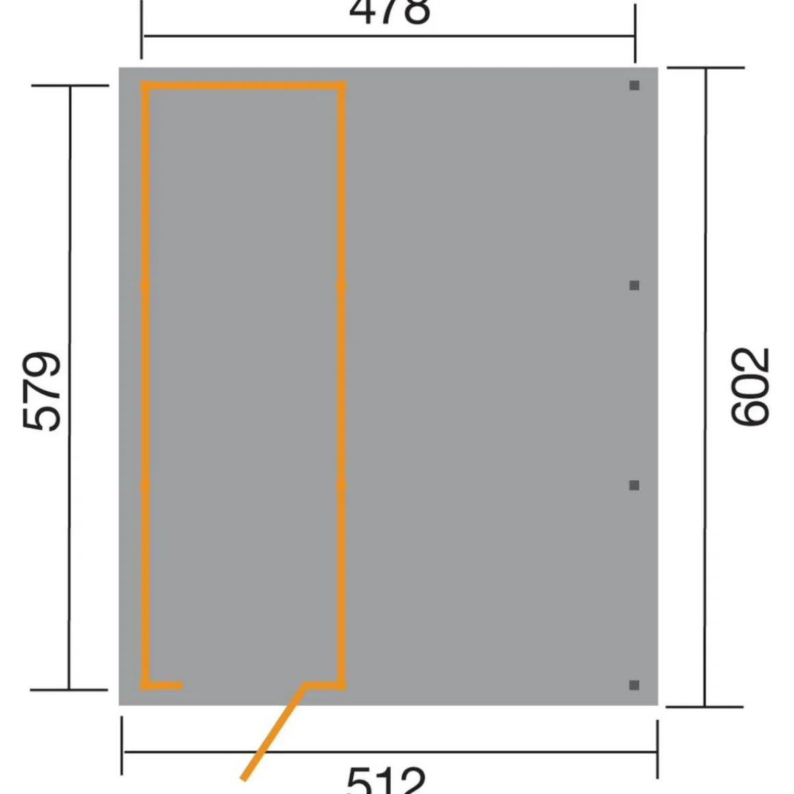 Weka Carport 607 inklusive Geräteraum 512 x 602 x 233 cm