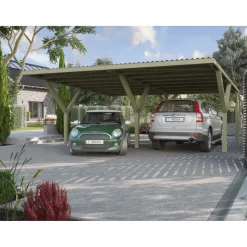 Weka Doppelcarport Y mit Stahldach Pfosten 12 x 12 cm