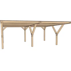 Weka Doppelcarport Y mit Stahldach Pfosten 12 x 12 cm