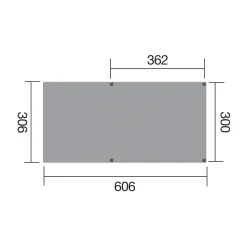 Weka Einzelcarport Y-Form mit PVC-Dach 306 x 606 cm