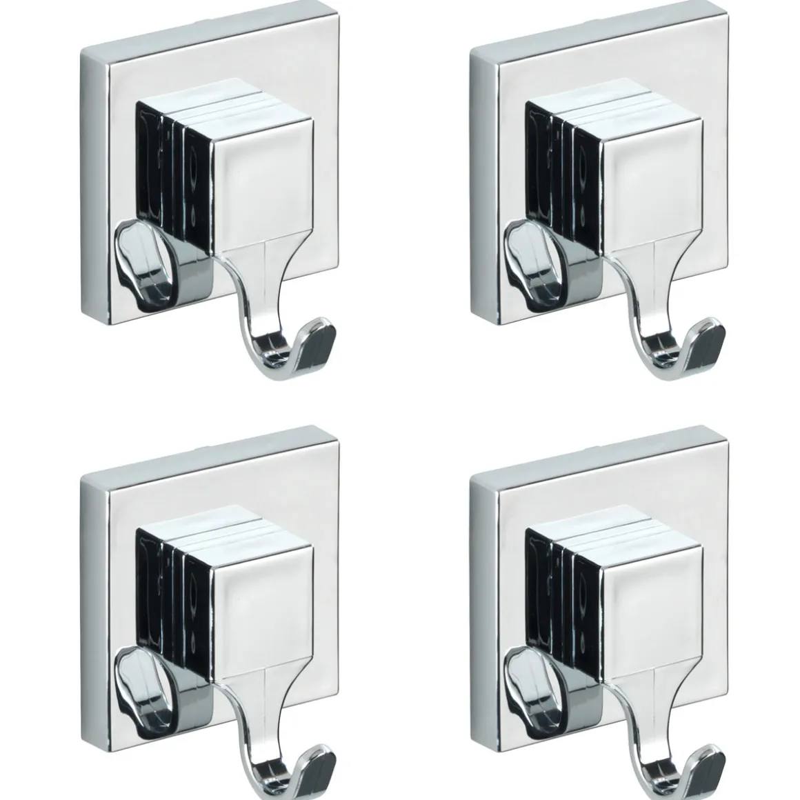 Wenko Vacuum-Loc Haken-Set eckig 2 x 2 Stück 2 x 2er Set Befestigen ohne bohren