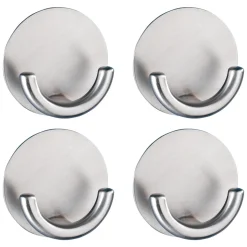 Wenko  Wandhaken Rondo matt 4er Set Edelstahl selbstklebend rostfrei