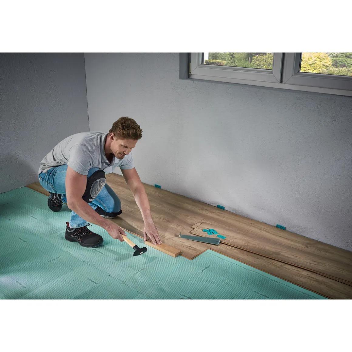 Wolfcraft Verlege-Set für Laminat Parkett Kork 22- teilig