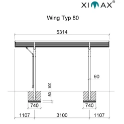 Ximax  Aluminium CarportWing 80