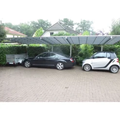 Ximax Carport Alu Linea 80 Tandem Edelstahl-Look