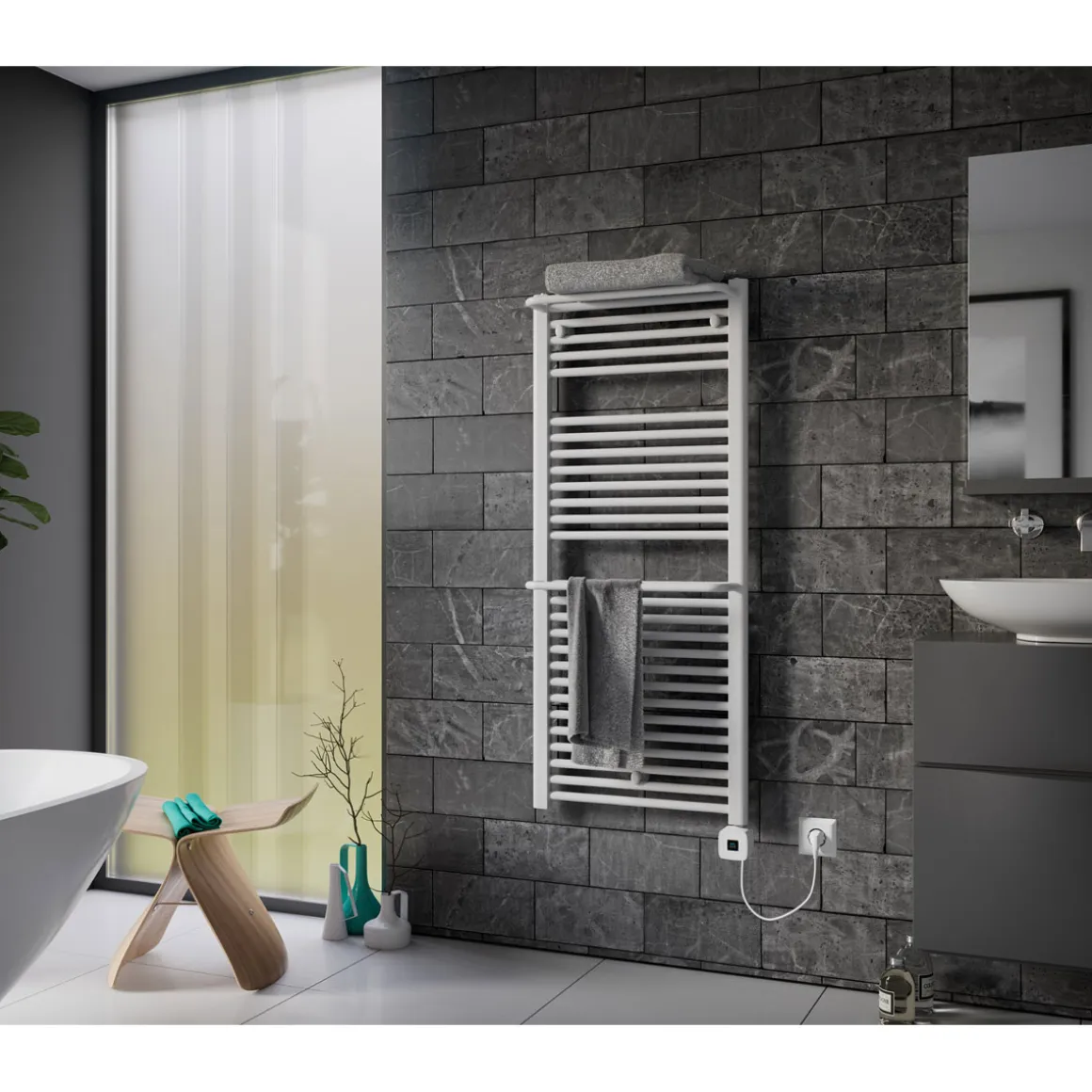 Ximax Elektrischer Handtuchwärmer Plus 1172 x 500 mm 600 Watt Typ 7 Weiß