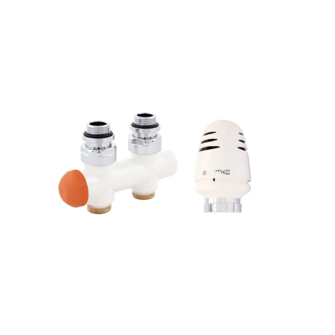 Ximax Heizkörper Zubehör Design-Mittenanschlussgarnitur Typ H Deluxe Durchgangs-Ausführung 16 mm Weiß